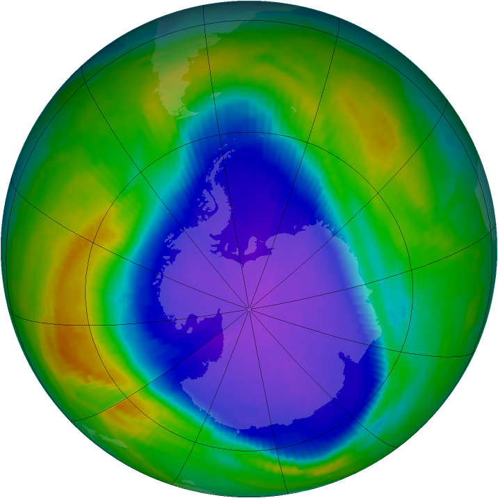 Antarctic ozone map for 23 September 1997